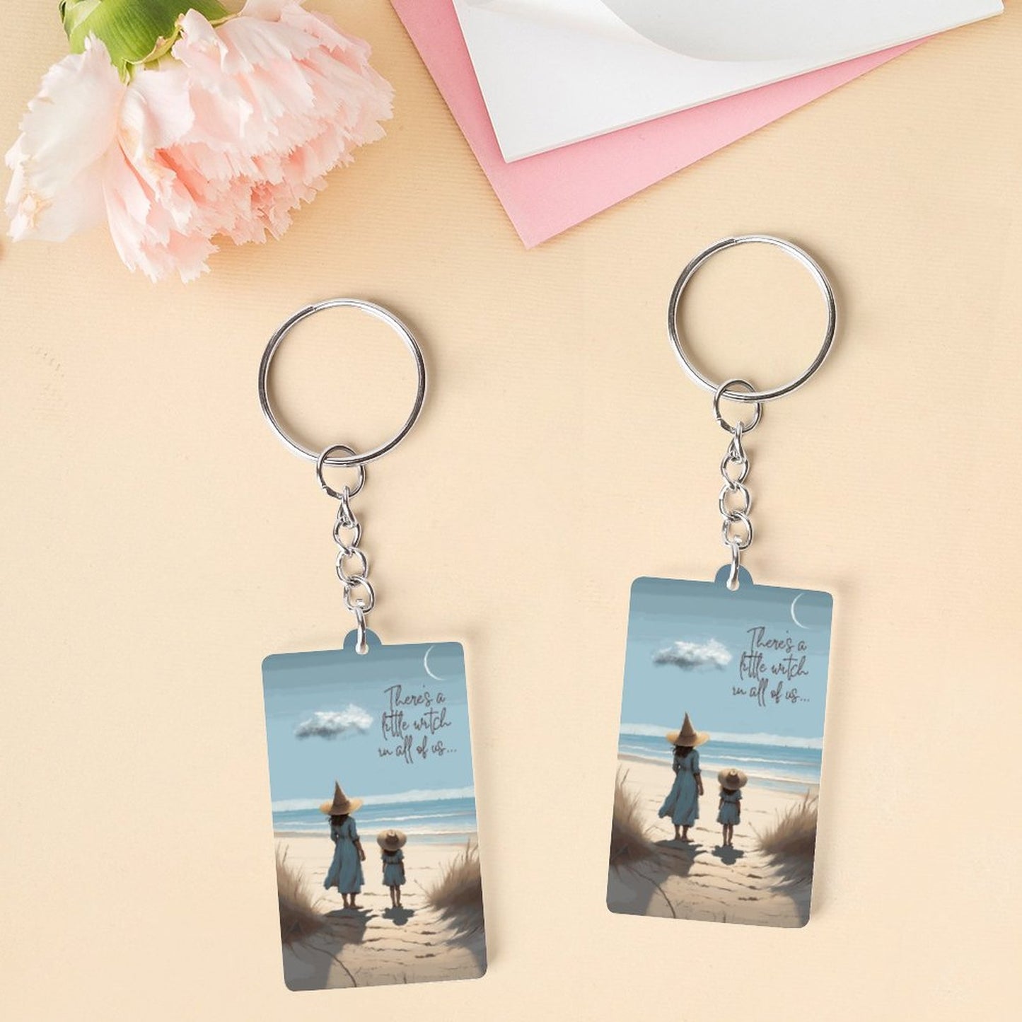 Beach Witch Acrylic Keychain, Witchy gifts, practical magic