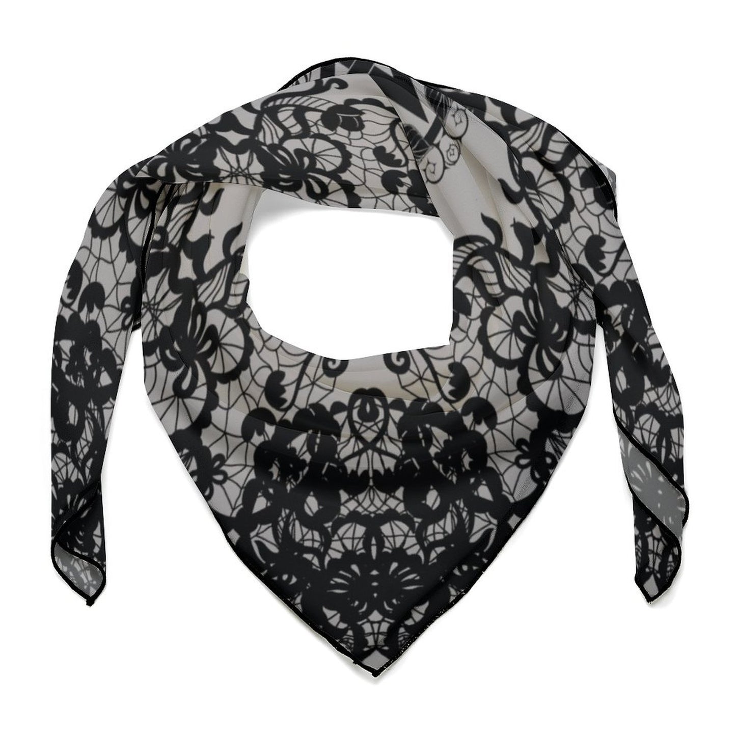Black Lace Pentagram Women's Scarf, Witchy Clothing Pentagon Wrap, Occult Gothic Clothing, Fun Witchcore Witchy Stuff for the Holiday Season!