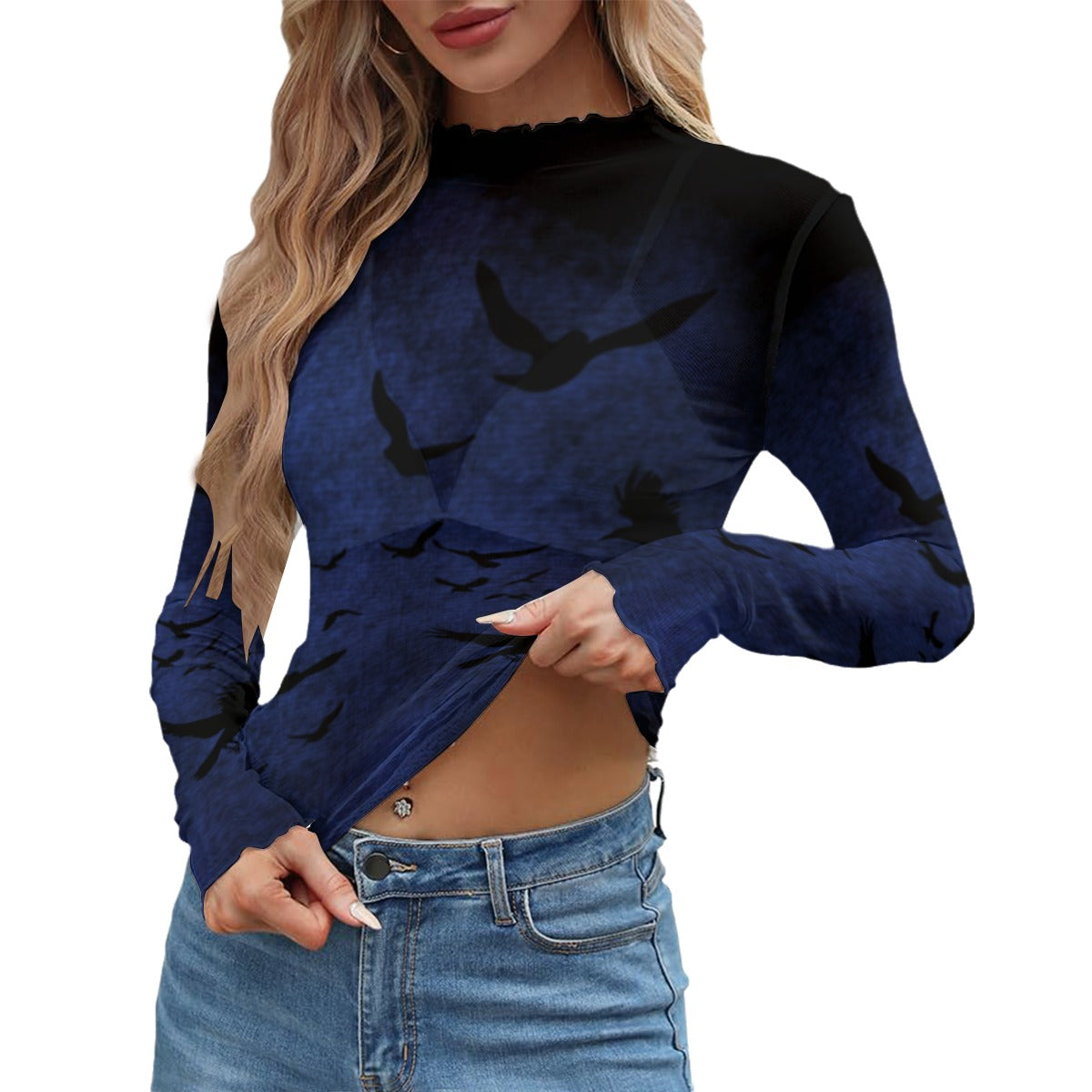 Blue Murder of Crows Mesh T-shirt, Corporate Goth Clothing