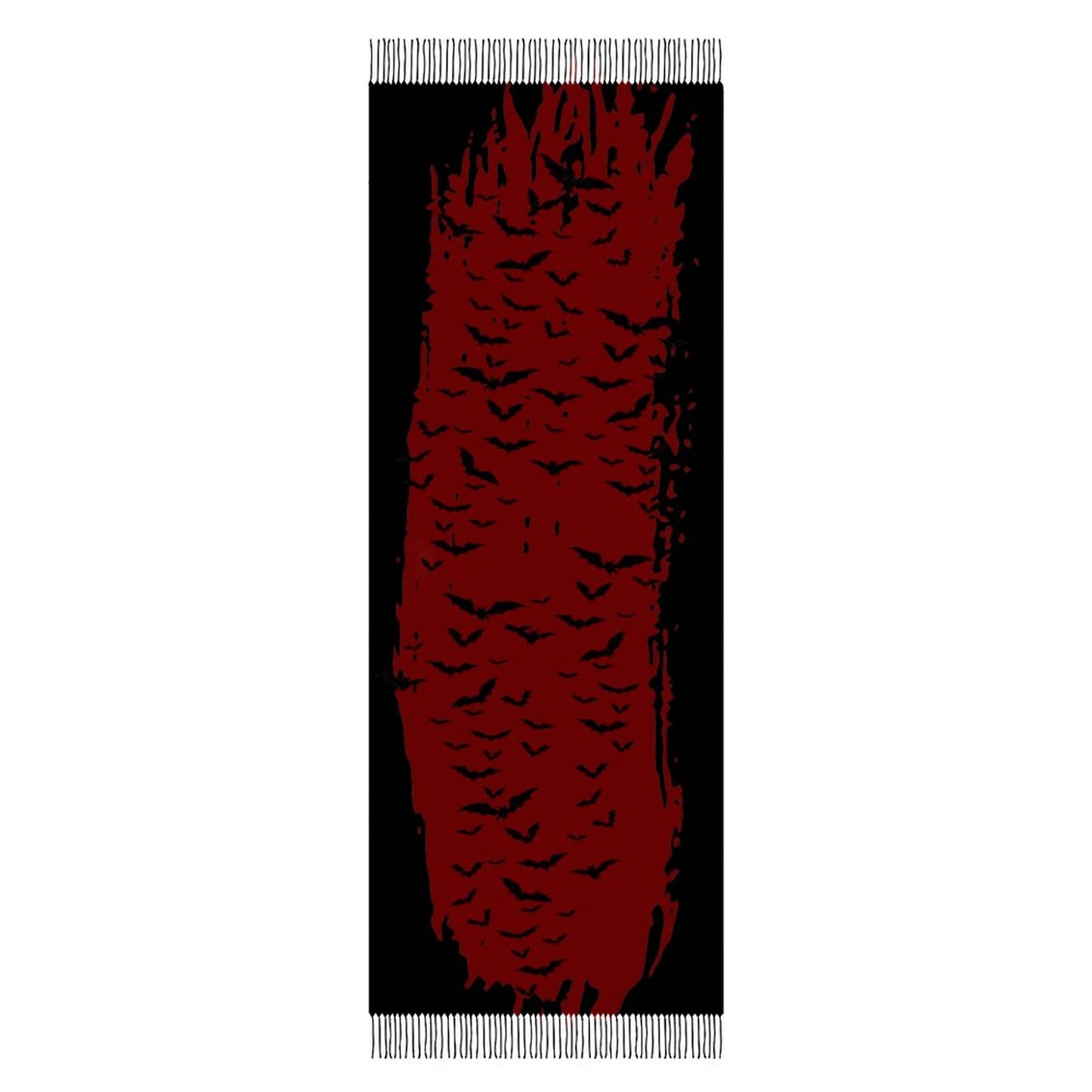 Cloud of Bats Oxblood Super Soft Tassel Scarf, Gothic Clothing