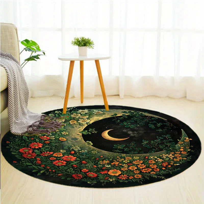 The Witchy Gypsy Floral Moon Rug