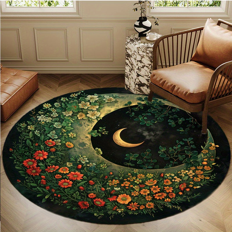 The Witchy Gypsy Floral Moon Rug