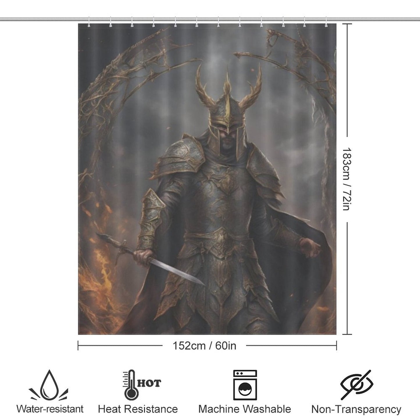 Dark Knight Shower Curtain-Sephiroth, Gamer merch, Age of sigmar