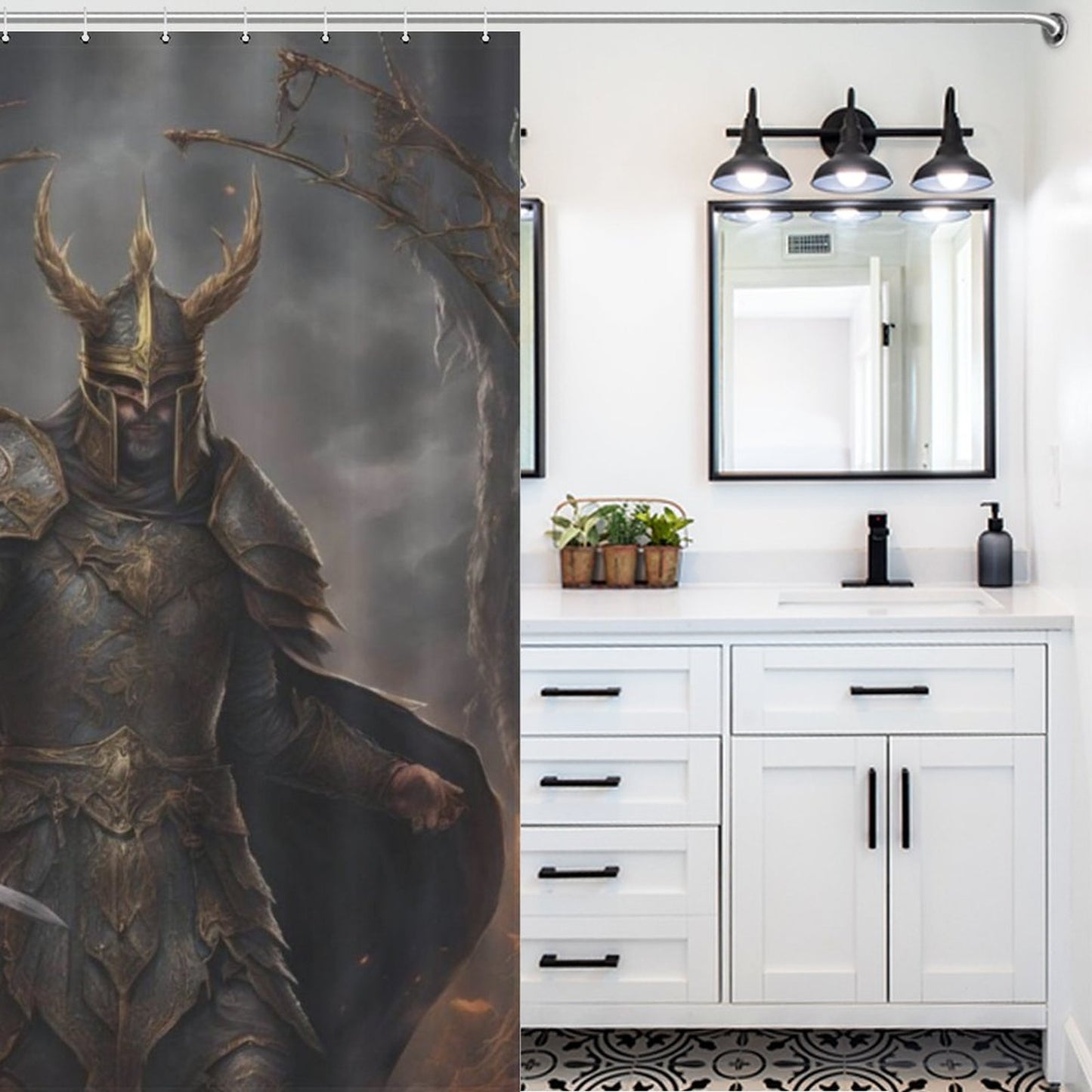 Dark Knight Shower Curtain-Sephiroth, Gamer merch, Age of sigmar