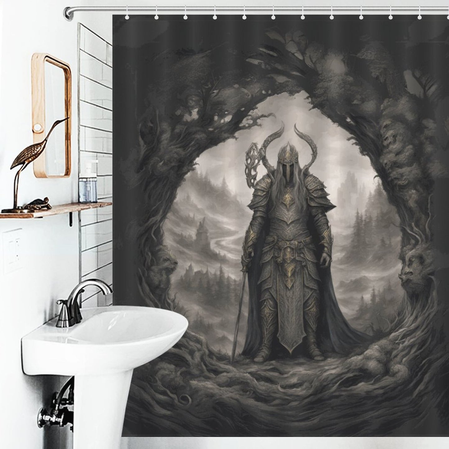 Dark Warrior King Shower Curtain - Sephiroth, Gamer Merch, Mordheim