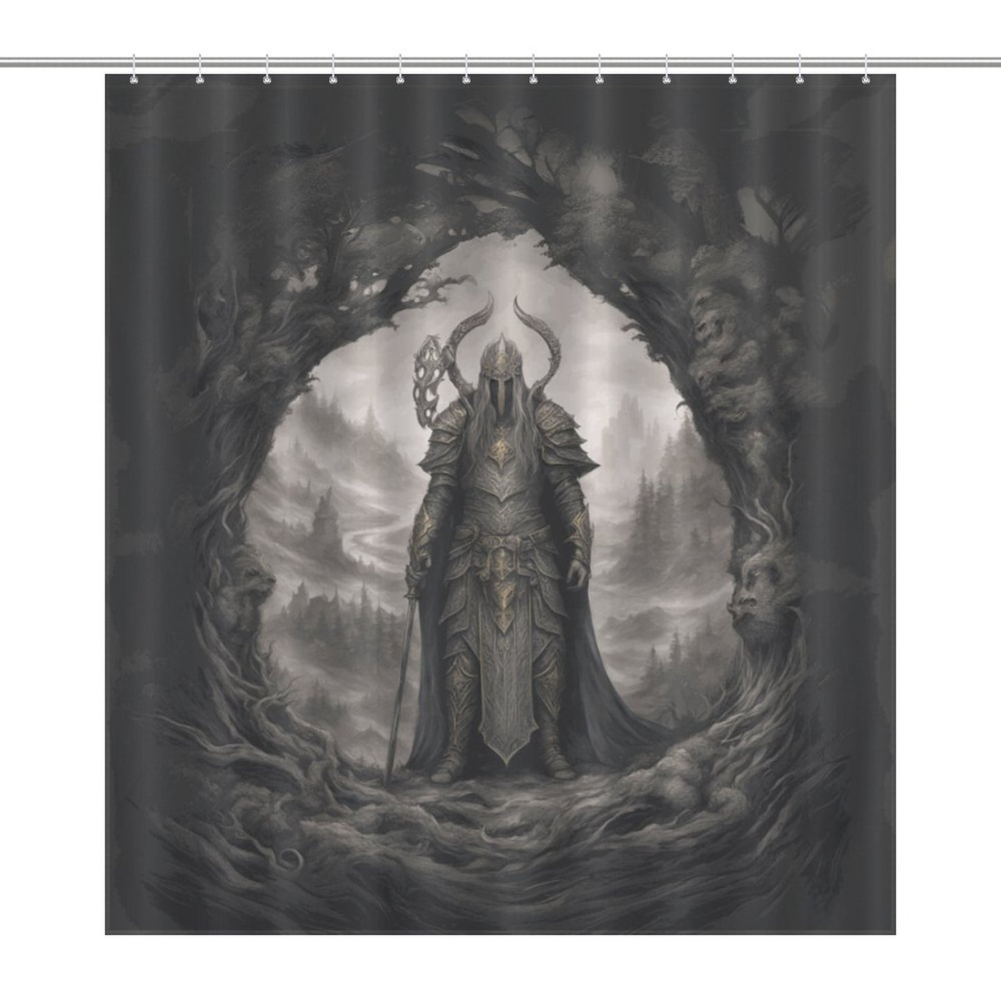 Dark Warrior King Shower Curtain - Sephiroth, Gamer Merch, Mordheim