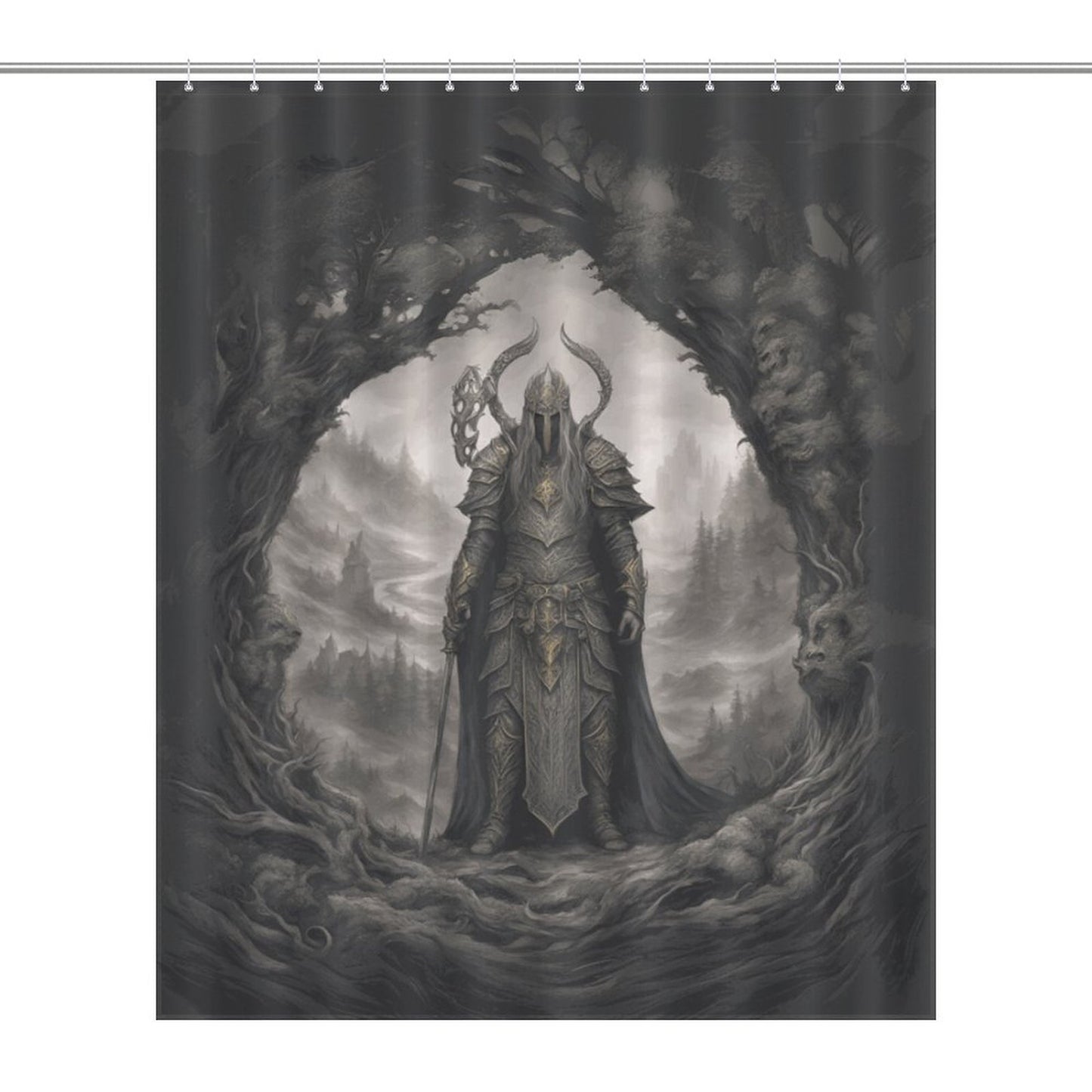Dark Warrior King Shower Curtain - Sephiroth, Gamer Merch, Mordheim