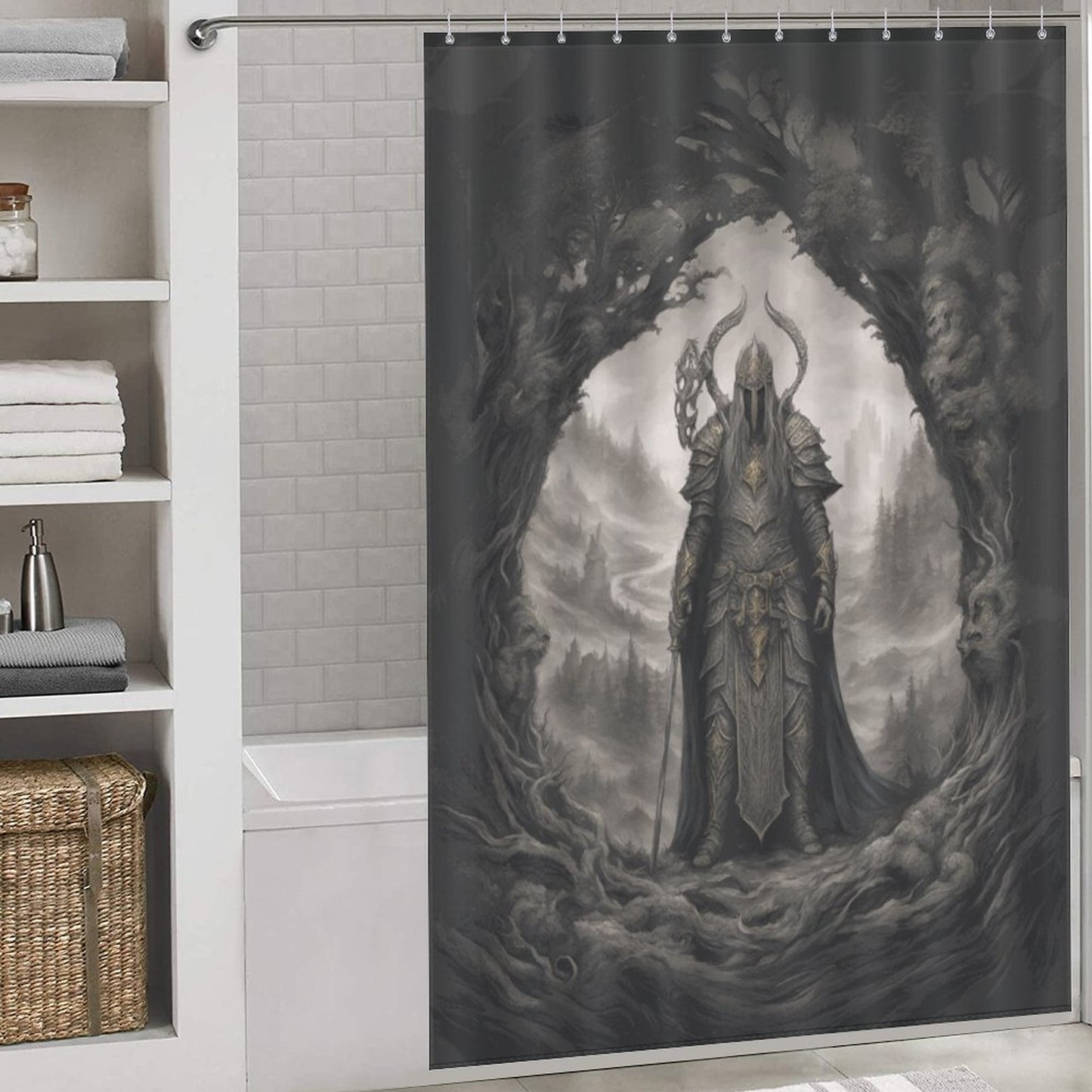 Dark Warrior King Shower Curtain - Sephiroth, Gamer Merch, Mordheim