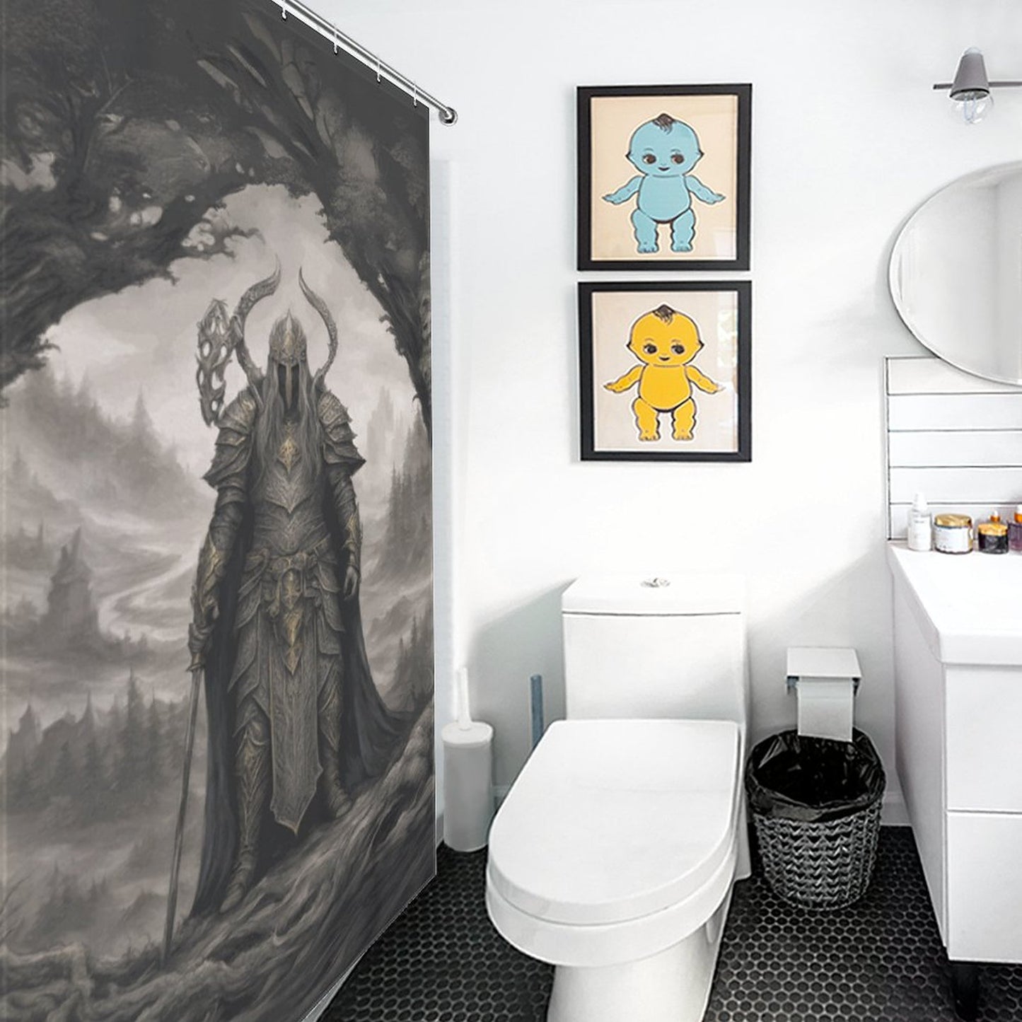 Dark Warrior King Shower Curtain - Sephiroth, Gamer Merch, Mordheim