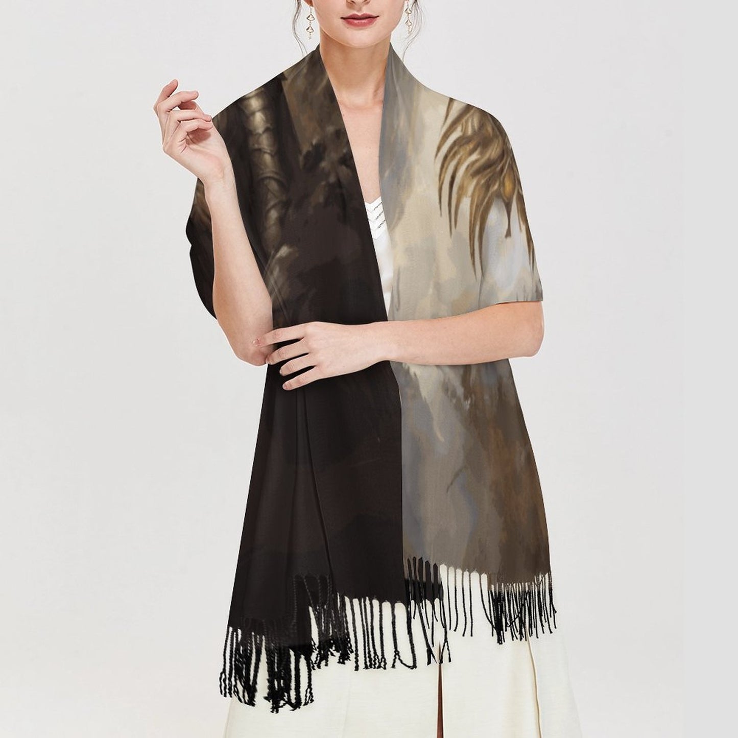 Elden Queen Tassel Scarf, Witchcore Fantasy Gamer Scarf