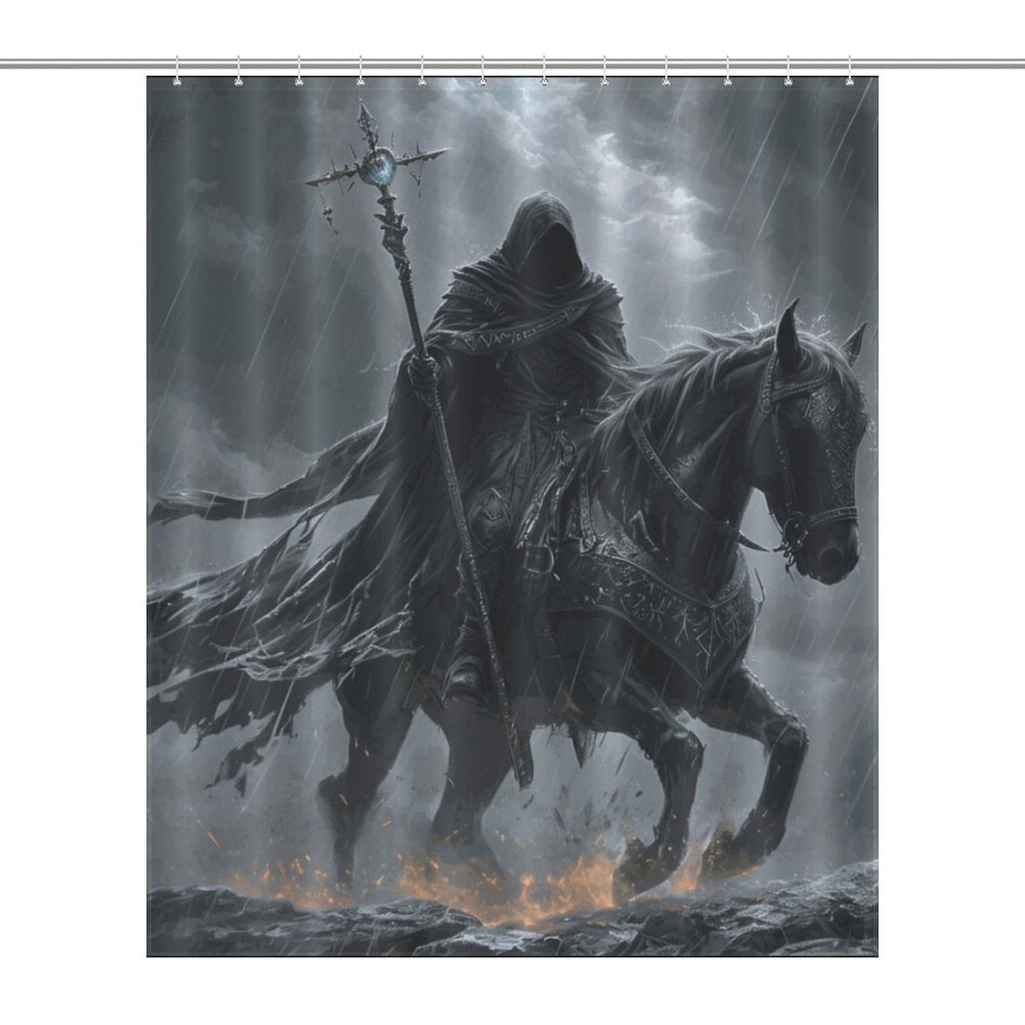 Elden Ring Cloaked Knight Shower Curtain-Gamer merch, Age of sigmar