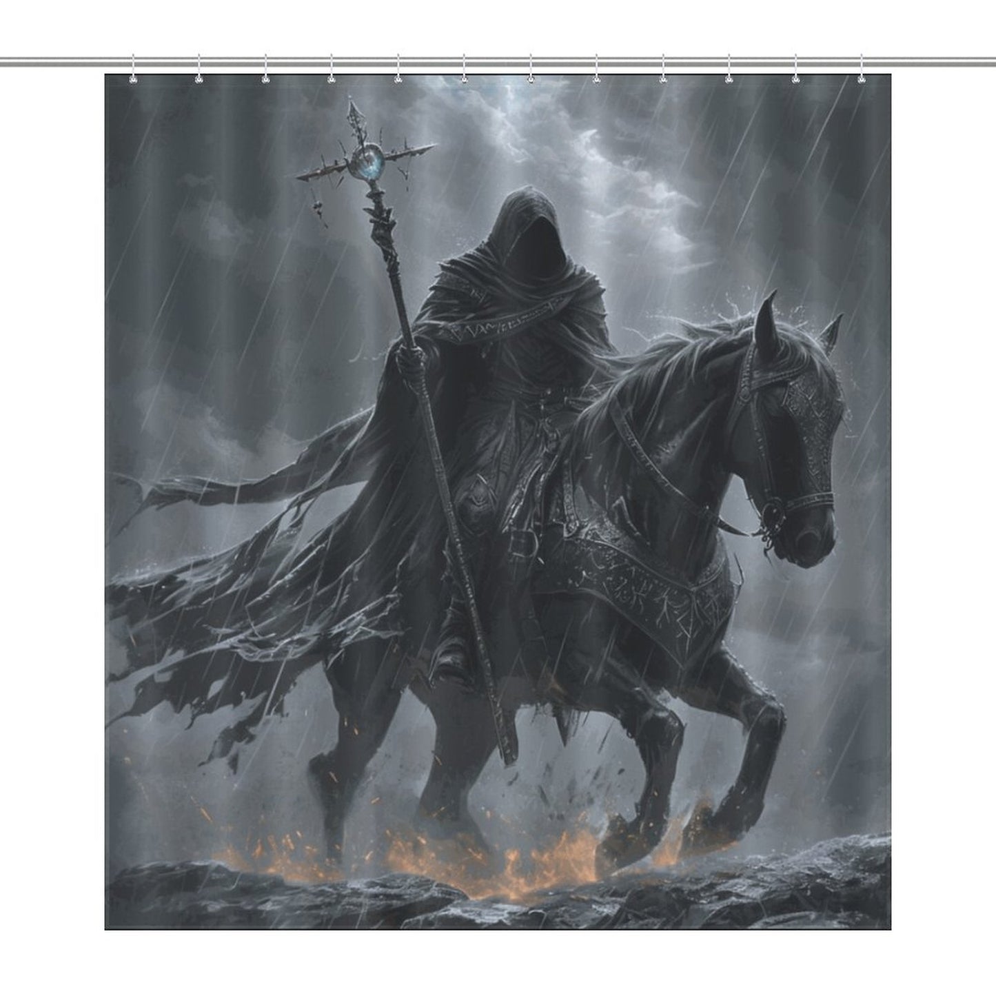 Elden Ring Cloaked Knight Shower Curtain-Gamer merch, Age of sigmar