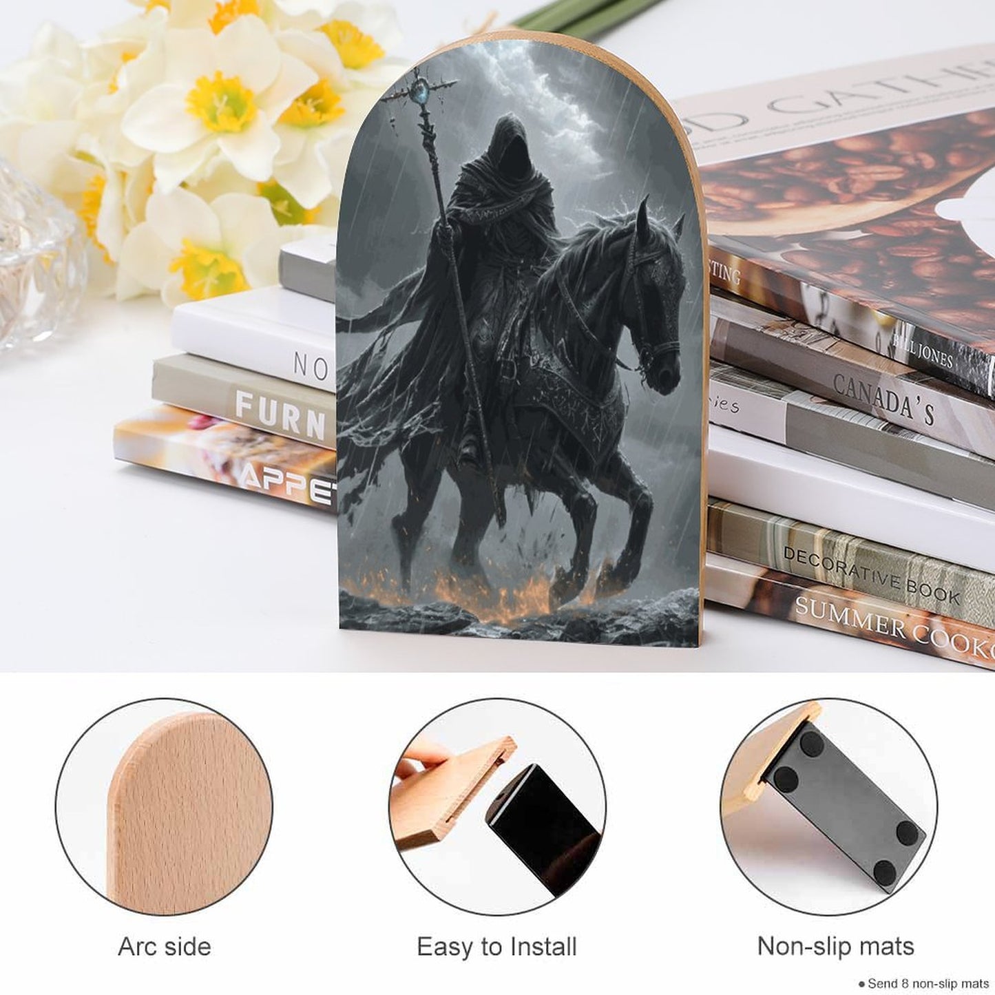 Elden Ring Cloaked Knight Wood Bookends, Fantasy Age of sigmar, Mordheim