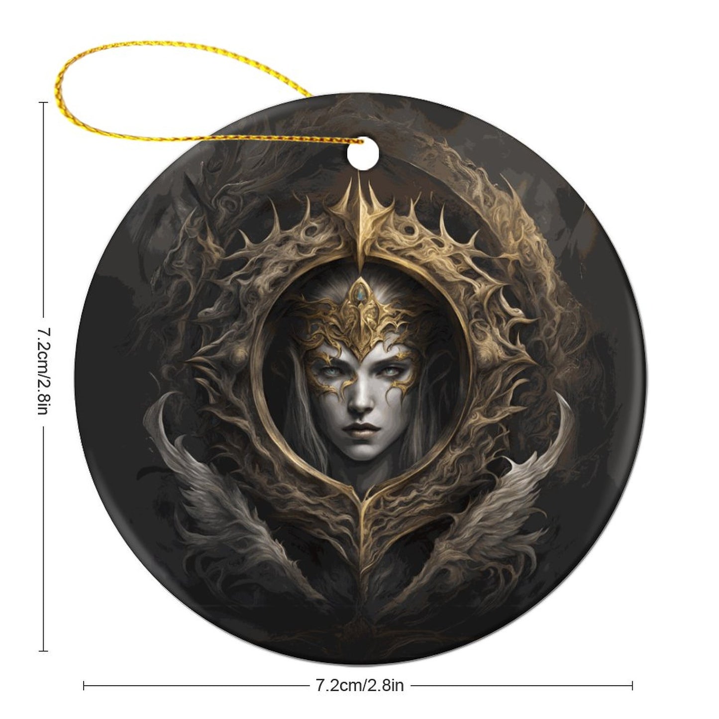 Elden Ring Qween Christmas Ceramic Ornament, Fantasy Elden Ring Queen