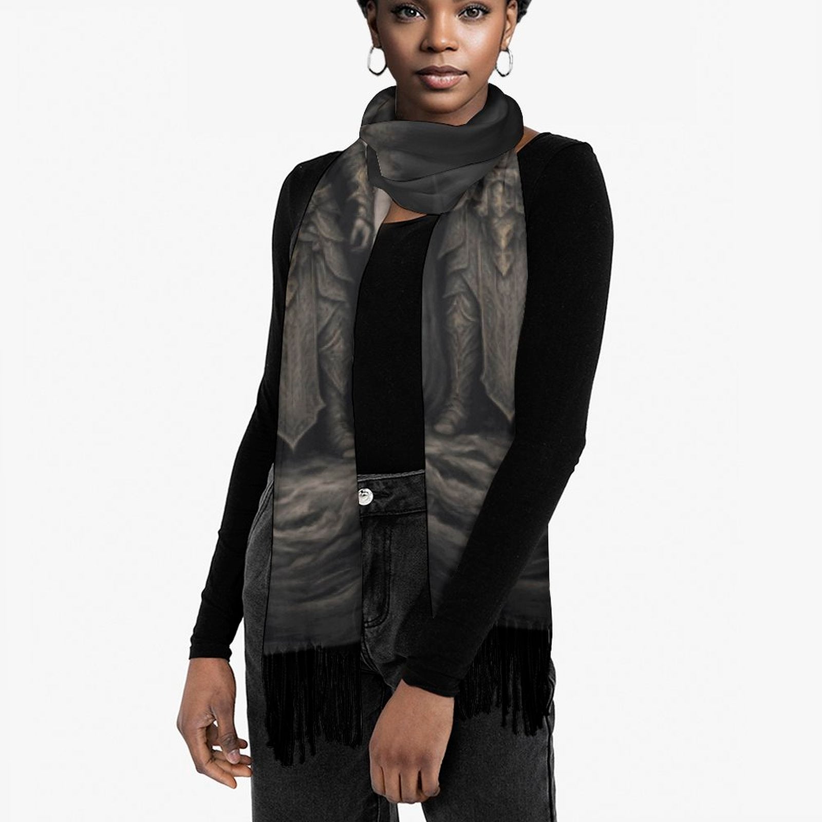 Elden Ring Warrior King Tassel Scarf, Fantasy Gamer Scarf