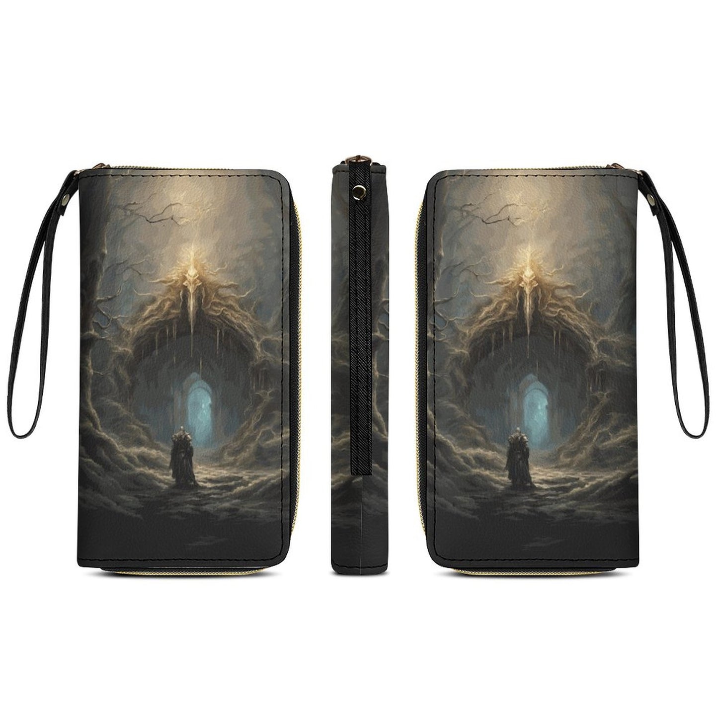 Elden Ring Warrior Leather Wallet with Wristlet Strap, gift for your gamer friend!