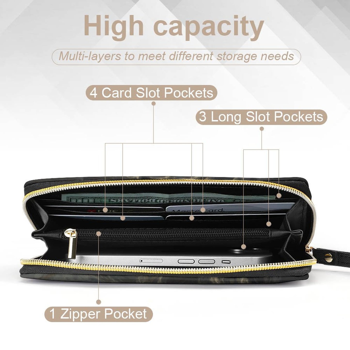 Elden Ring Warrior Leather Wallet with Wristlet Strap, gift for your gamer friend!