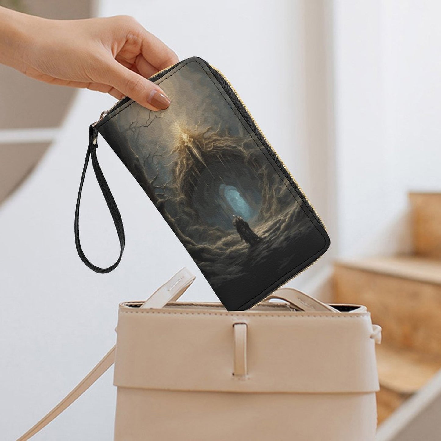 Elden Ring Warrior Leather Wallet with Wristlet Strap, gift for your gamer friend!