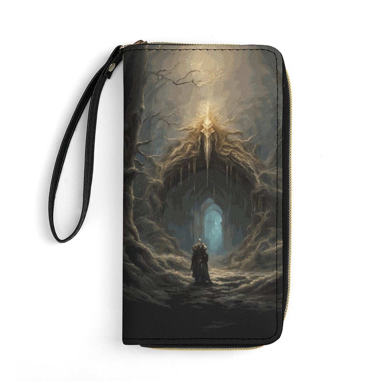 Elden Ring Warrior Leather Wallet with Wristlet Strap, gift for your gamer friend!