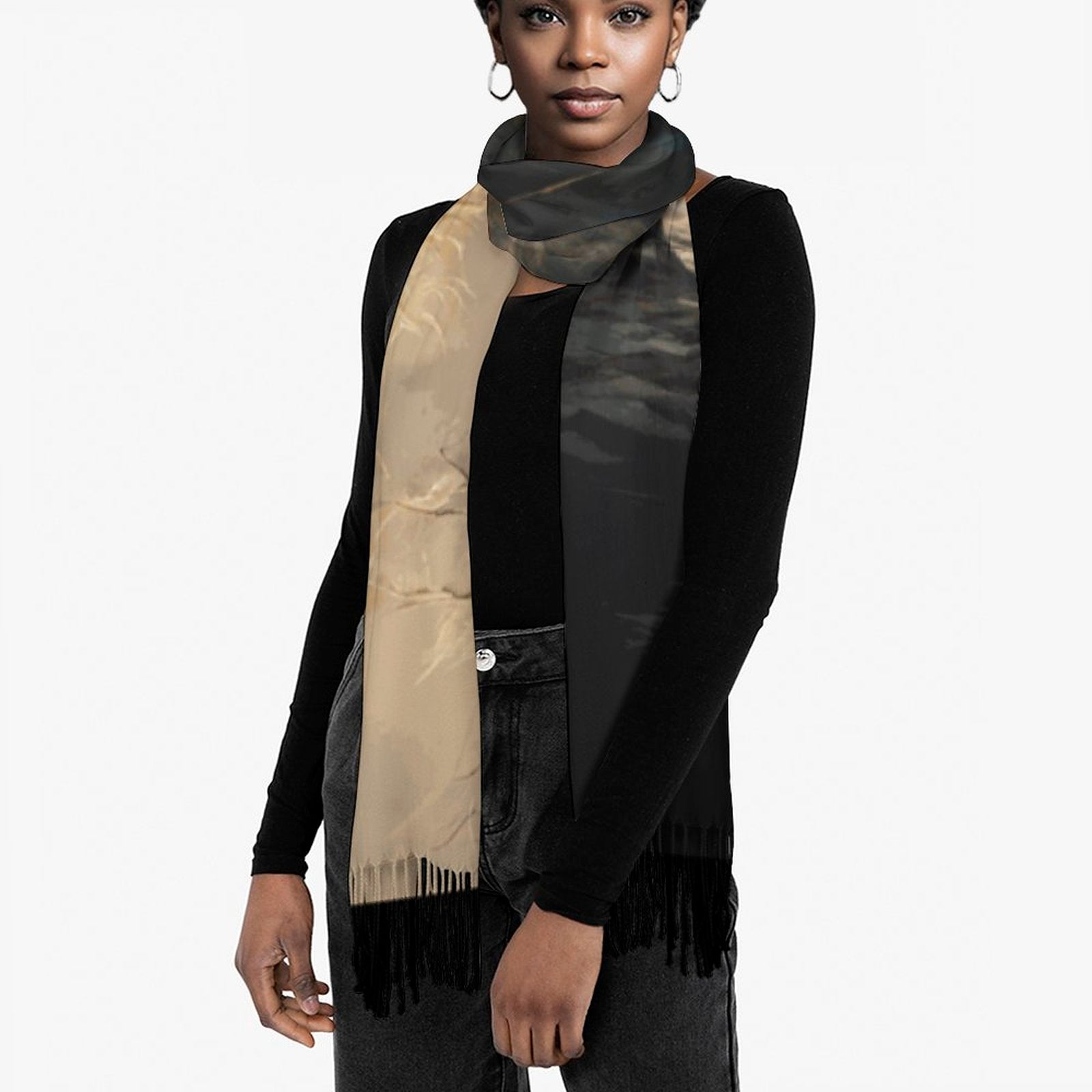 Elden Ring Warrior Tassel Scarf, Witchcore Fantasy Gamer Scarf