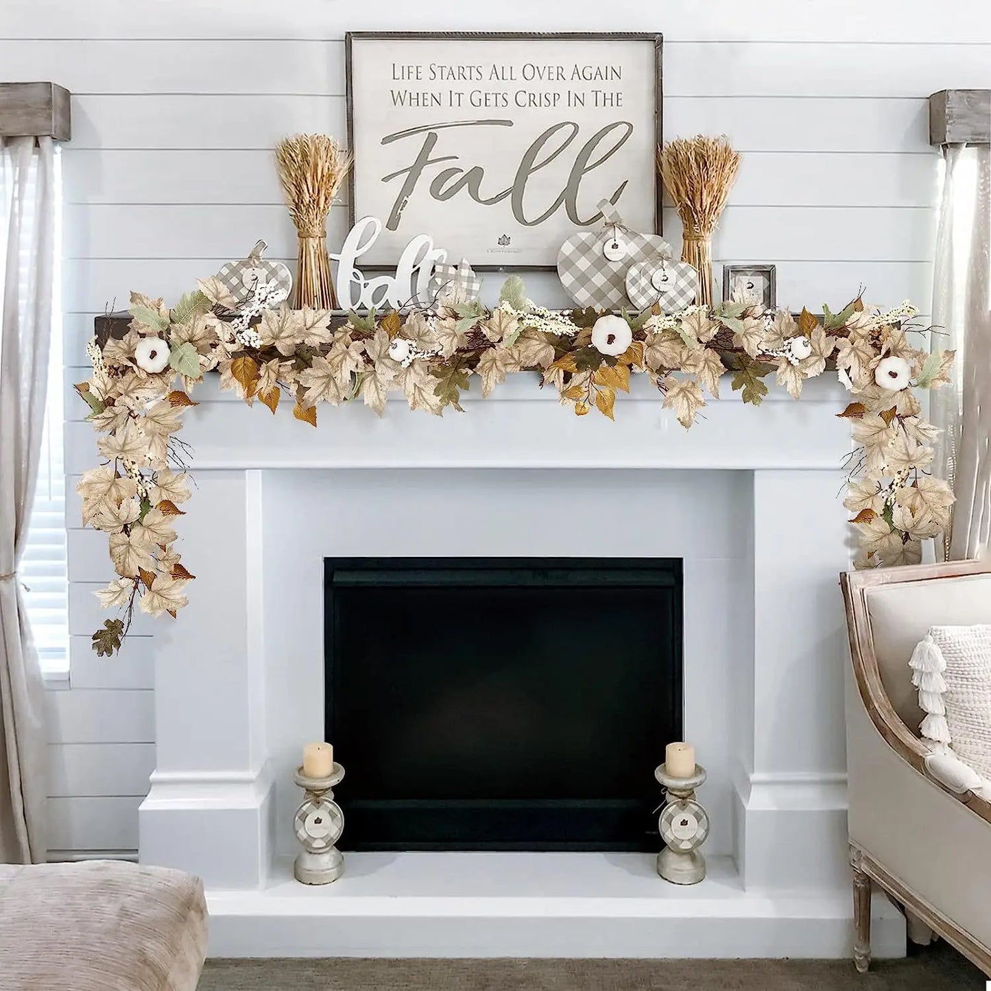 The Witchy Gypsy Fall white pumpkin garland