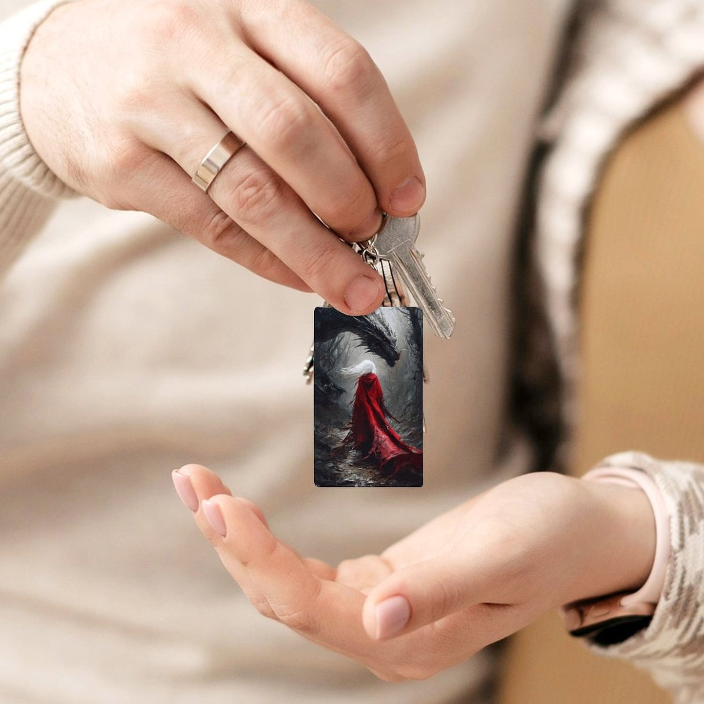 Fantasy Dragon and Aelin Acrylic Keychain, TOG, ACOTAR and Aelin themes