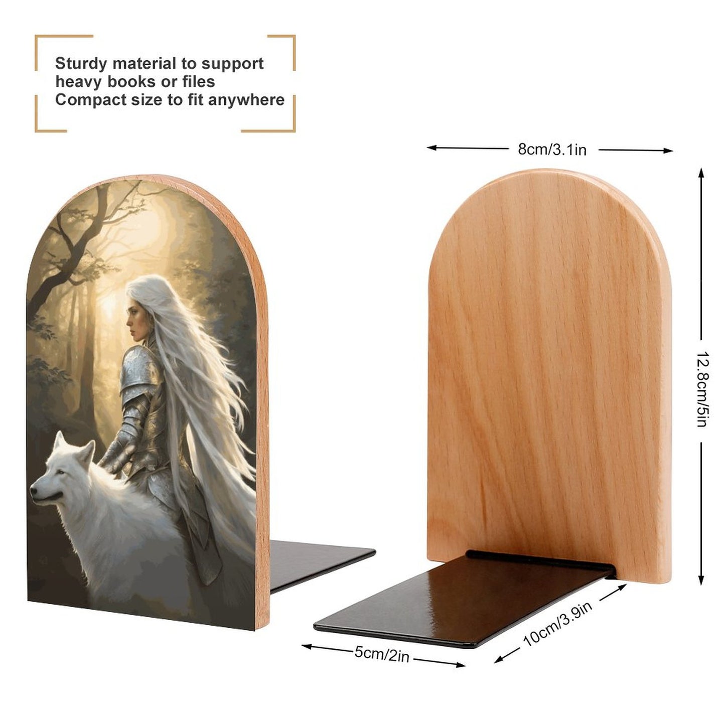 Fantasy Queen Wood Bookends, Featuring ACOTAR and Aelin themes