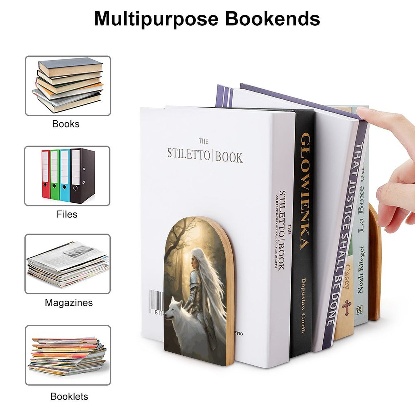 Fantasy Queen Wood Bookends, Featuring ACOTAR and Aelin themes