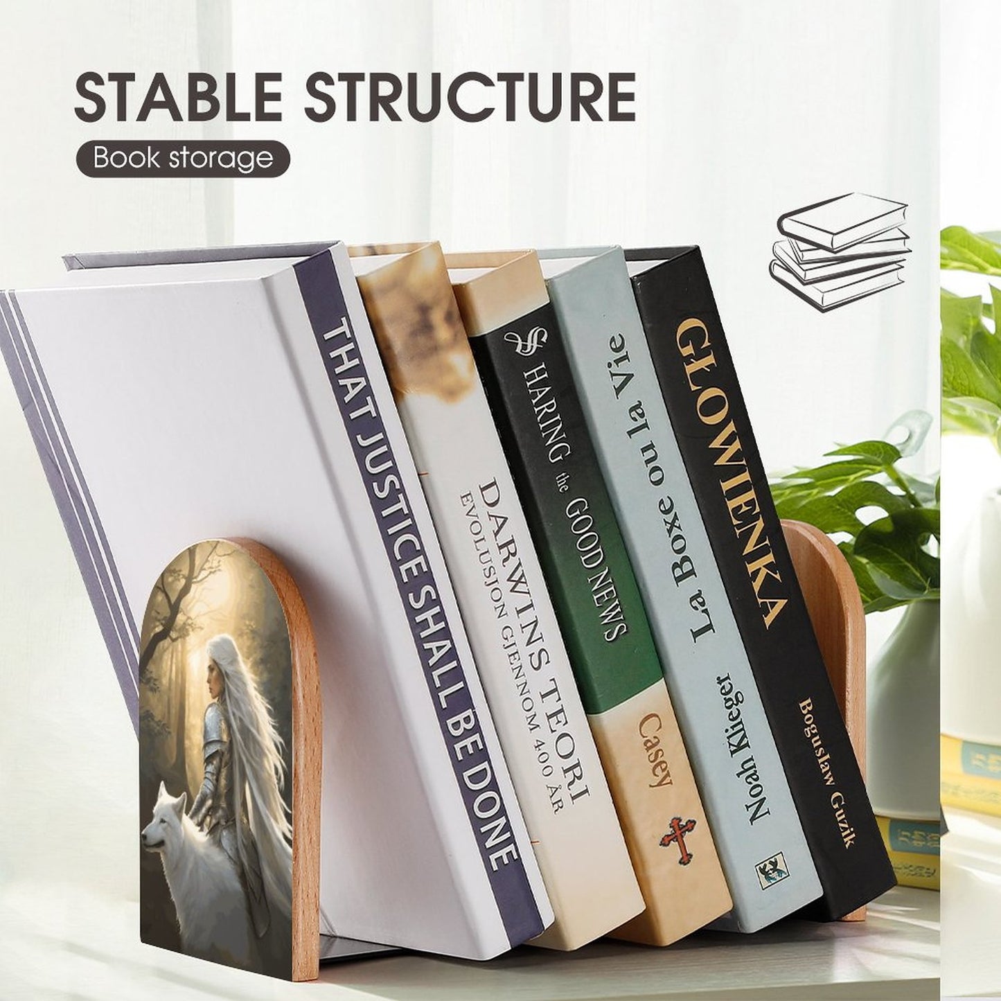 Fantasy Queen Wood Bookends, Featuring ACOTAR and Aelin themes