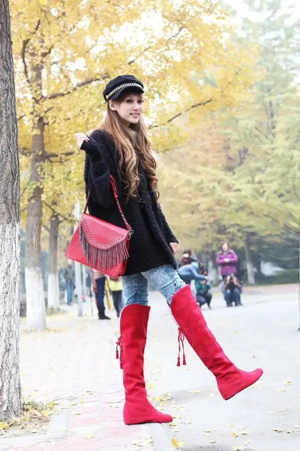 The Witchy Gypsy Feux Leather Thigh High Boots