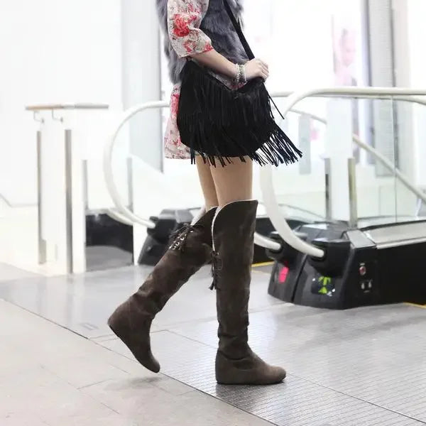 The Witchy Gypsy Feux Leather Thigh High Boots