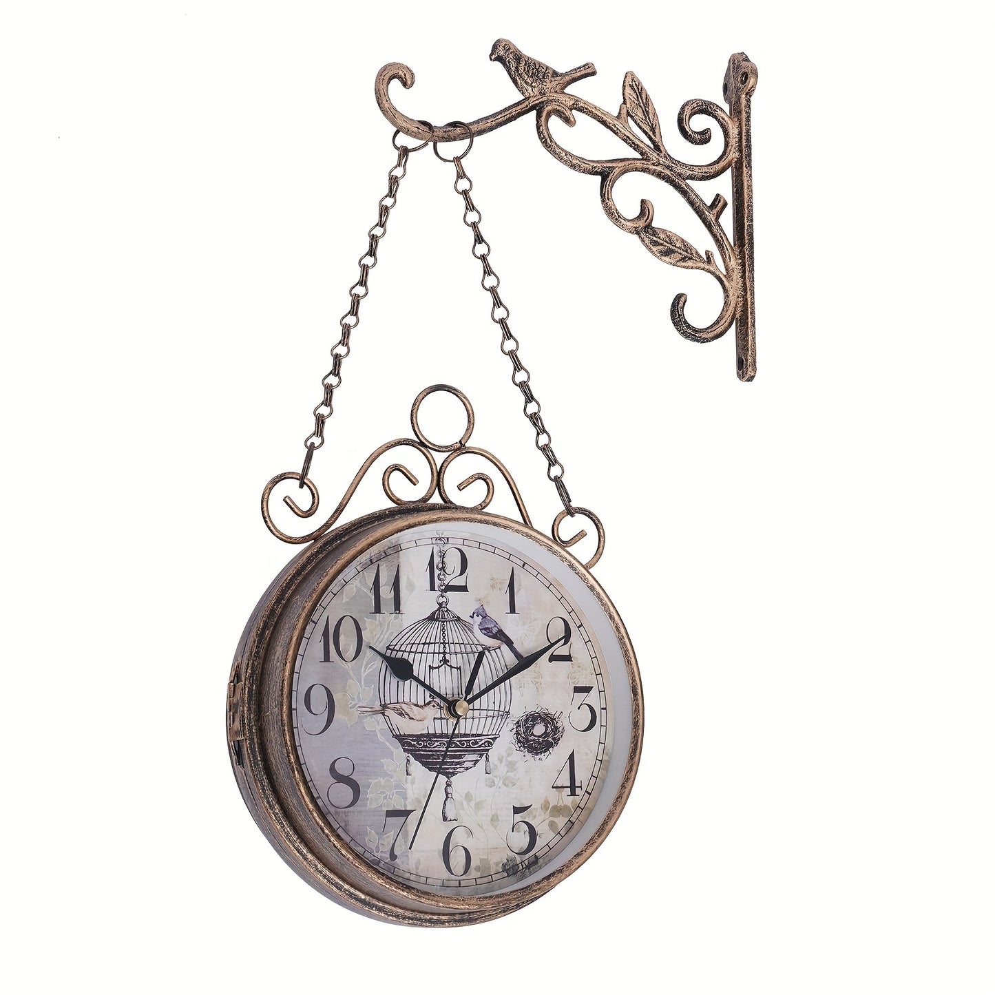 Gentral Station Wall Clock, Vintage Double Sided Hanging Clock