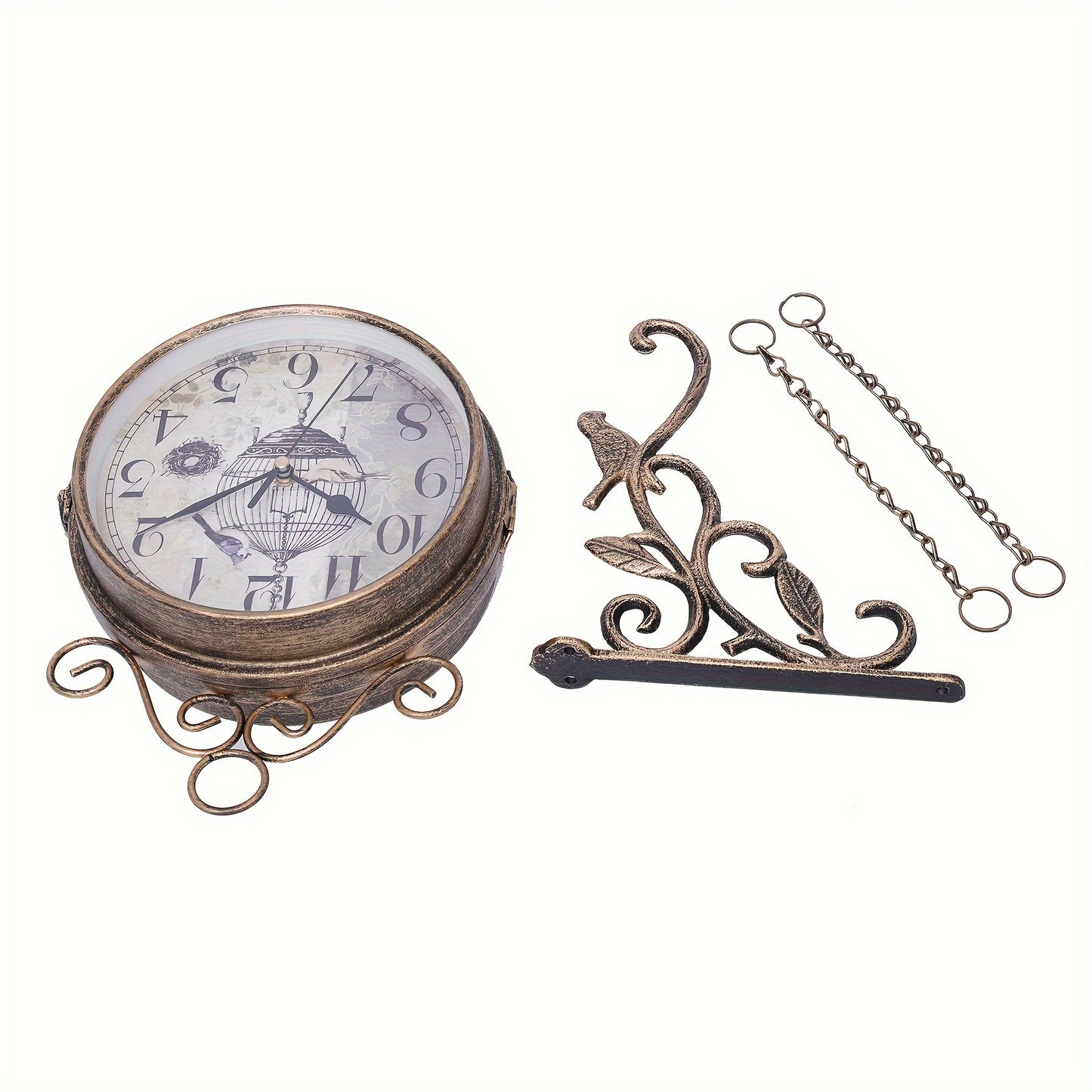 Gentral Station Wall Clock, Vintage Double Sided Hanging Clock