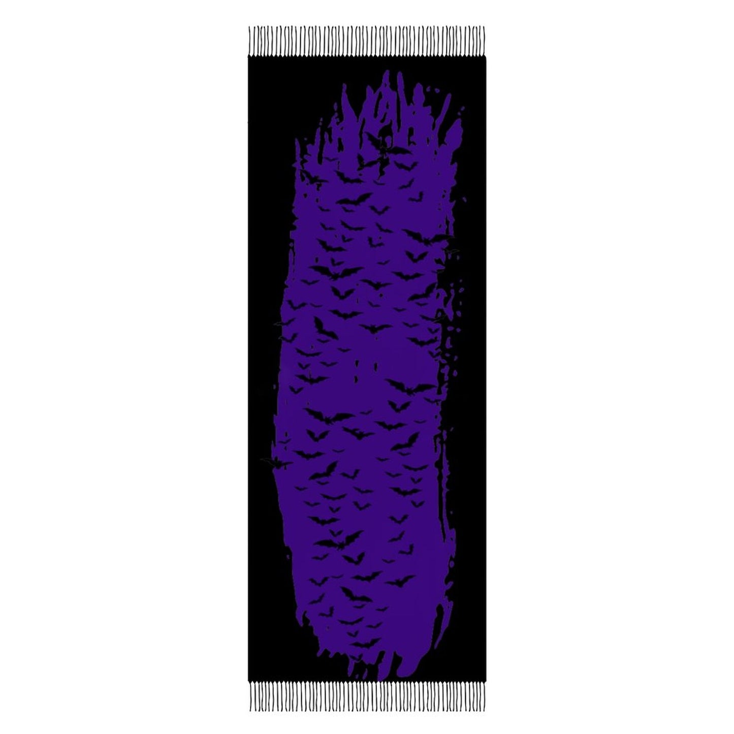 Gothic Clothing Cloud of Bats Super Soft Tassel Scarf, Halloween Scarf Bird Lover Gift Fall Fashion Scarf, Gothic Bat Fashion,Wiccan Clothes