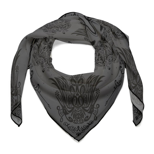 Gothic Crows New Fall 25 Colors Crow Scarf, Storm Grey Goth soft crow sarf, Crow printed handkerchief, Raven bandana headscarf Crow lover