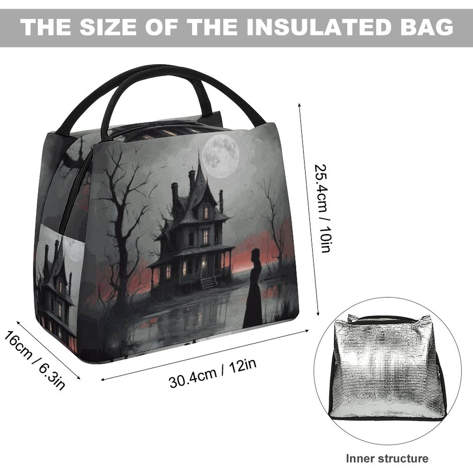 Haunted Castle Lunch Bag, Witchy Lunch Bag, Gothic Lunch Bag
