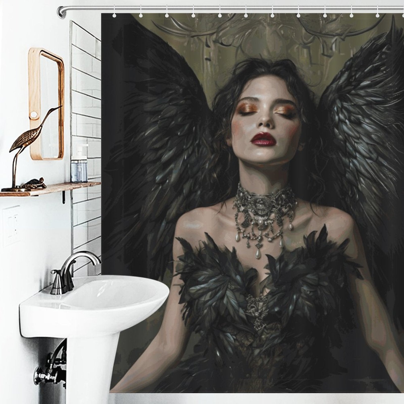 Lilith Shower Curtain-Jewish Goddess of Darkness