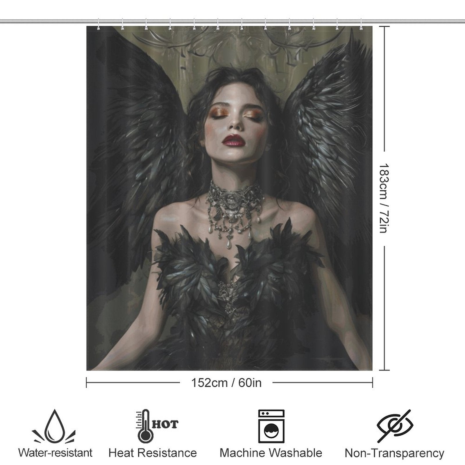 Lilith Shower Curtain-Jewish Goddess of Darkness
