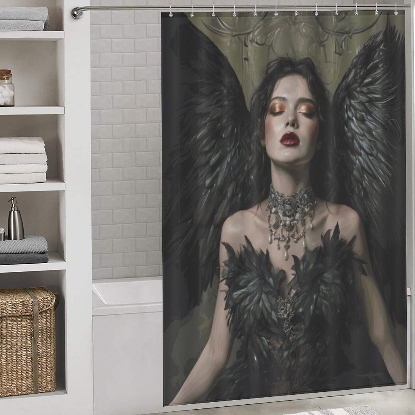 Lilith Shower Curtain-Jewish Goddess of Darkness