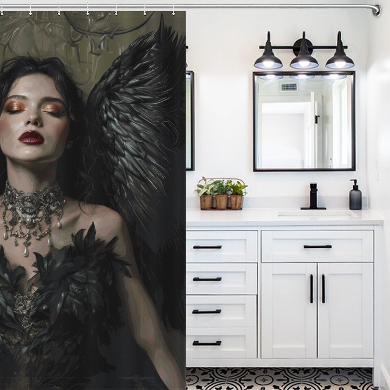 Lilith Shower Curtain-Jewish Goddess of Darkness