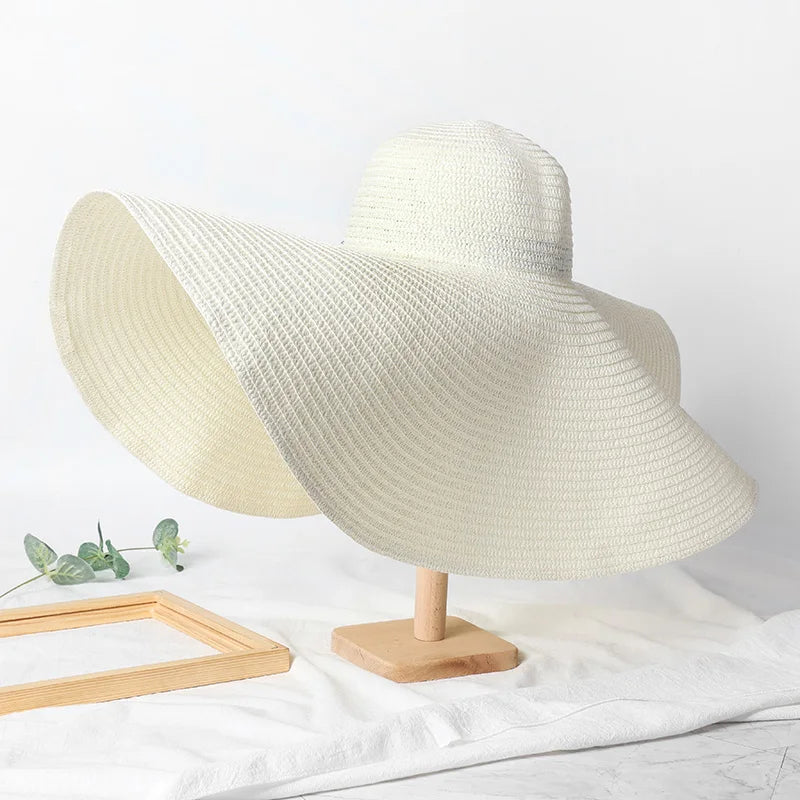 Large Wide Brim Sun Hats, Oversized Travel Straw Hat