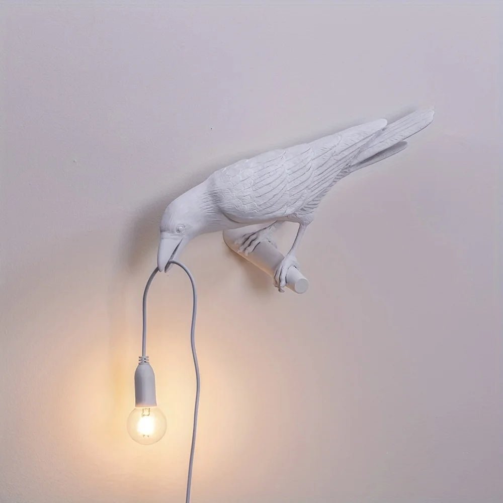 Unique Gothic Crow Lamp, With USB Line for Table Decor and Home Lighting