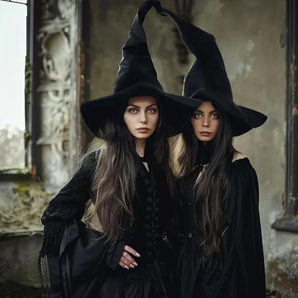 Vintage Halloween Woman Witch Hat, Costume Wool Knit Witch Hat