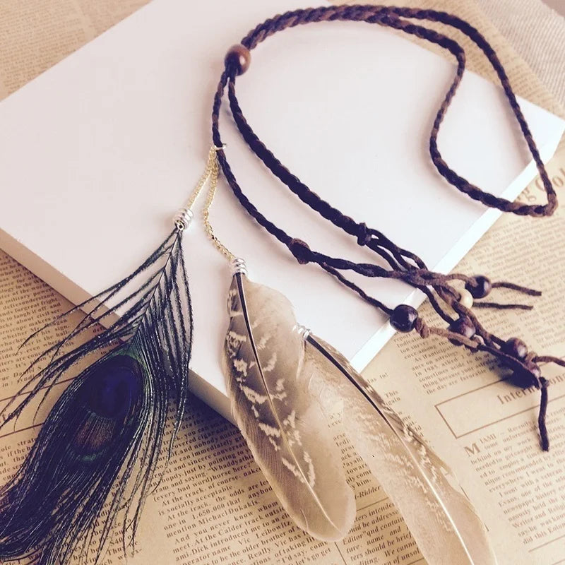 Feather Headband Festival Boho Hairband, Hippy Bohemian Hair Accessories