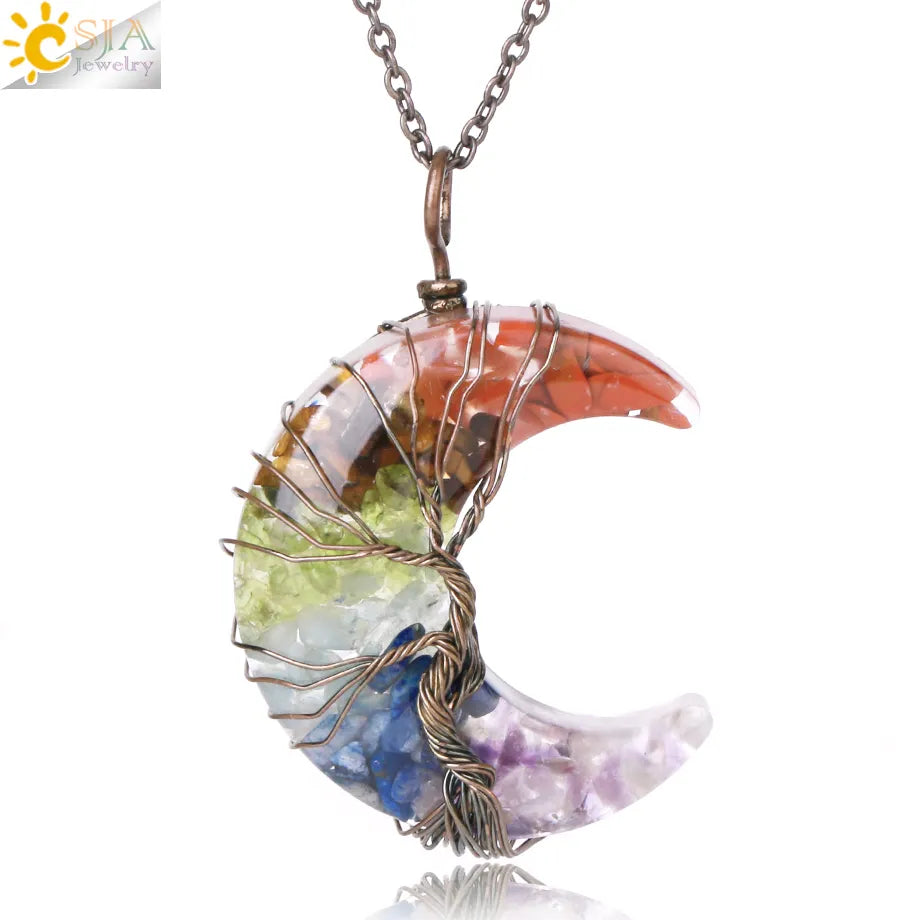 7 Chakras Tree of Life Necklace - The Witchy Gypsy