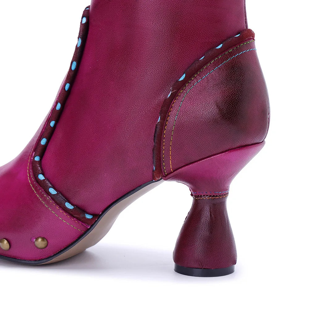 Johnature 2025 Autumn/Winter Handmade Genuine Leather Boots