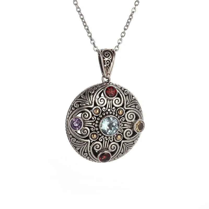 Exquisite Gem-Set Sunflower Necklace Pendant, Charm Jewelry Commemorative Gift