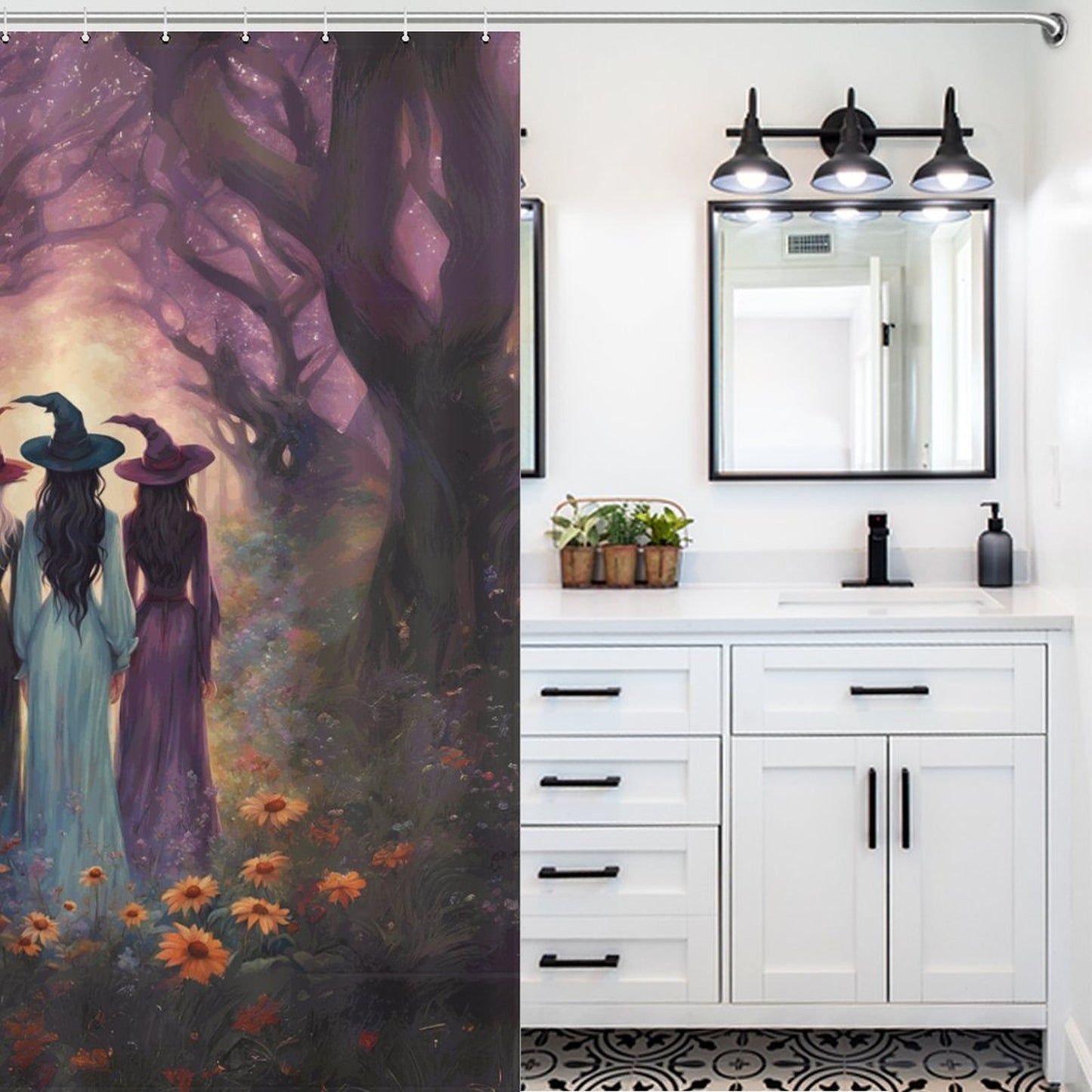 Sisterhood Witches Shower Curtain, Witch Gift Witches coven