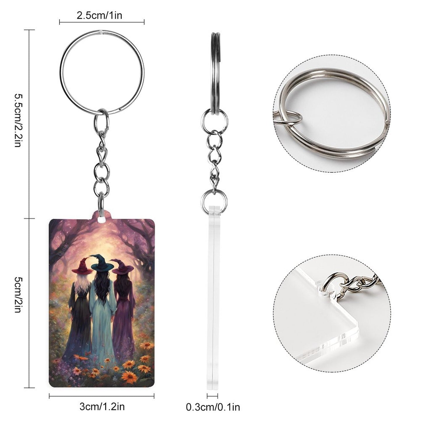 Sisterhood of the Witches Acrylic Keychain, Pagan gift