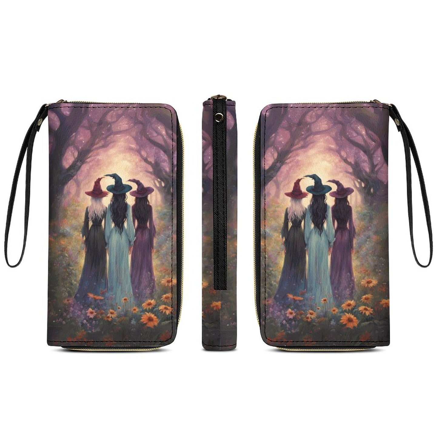 Sisterhood of the Witches Leather Wallet with Wristlet Strap